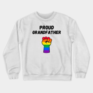 Proud Grandfather Rainbow Pride T Shirt Design Crewneck Sweatshirt